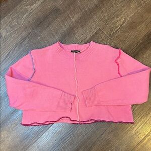 Pink cropped sweater